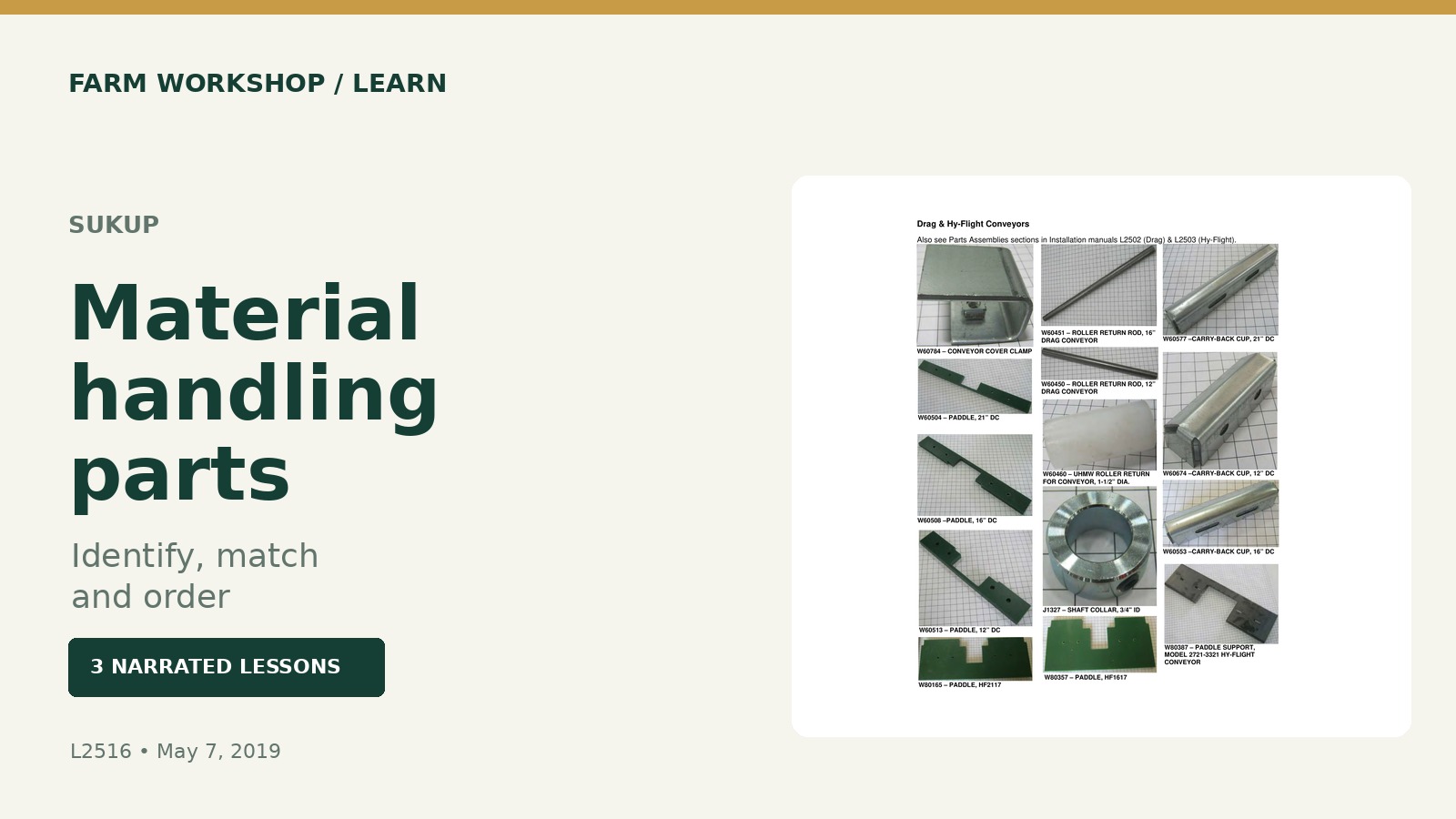 Manual-based Material handling parts training